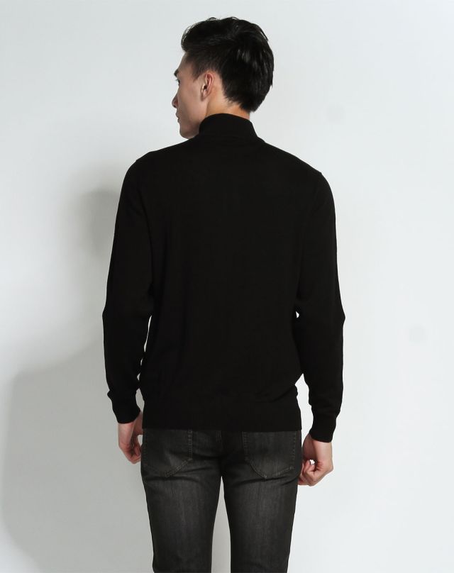 条纹提花纯<em>黑色长袖针织开衫</em>-唯品会Pad版