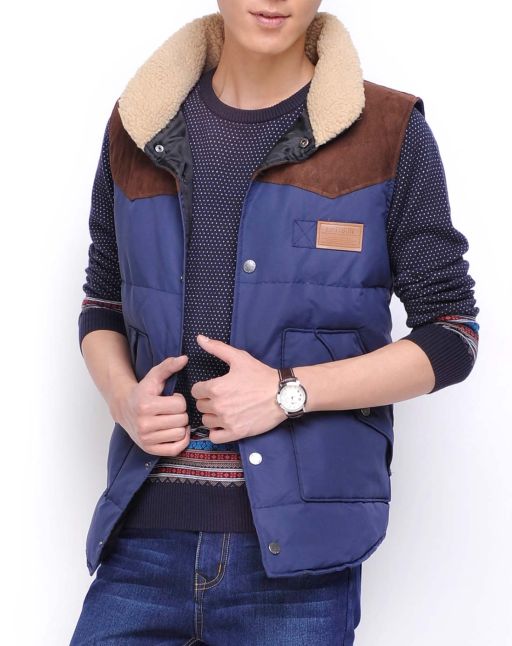 成EPTISON<em>男装</em>专场男款蓝色<em>男装羽绒马甲</em>-唯