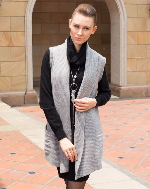 烟灰无袖<em>中长开衫</em>式羊绒衫-<em>唯品会</em>手机版