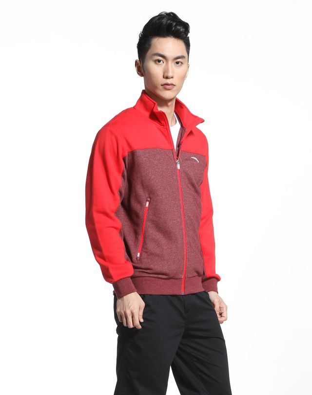 男款深红/花灰色<em>跑步</em>系列长袖<em>运动外套</em>-唯品会