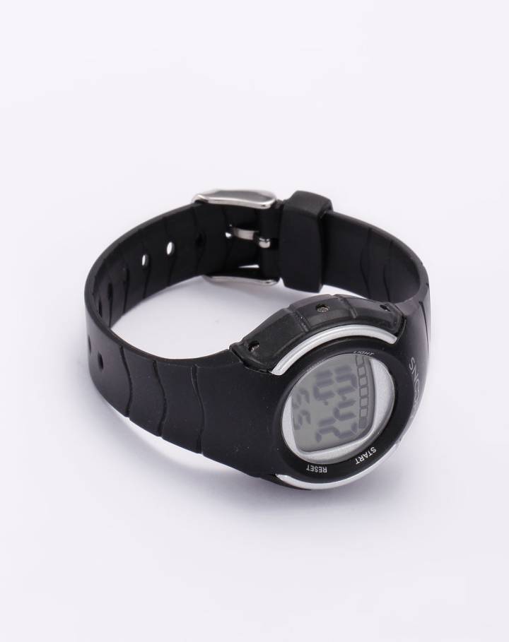 中性银白/黑色帅气精准时尚电子表