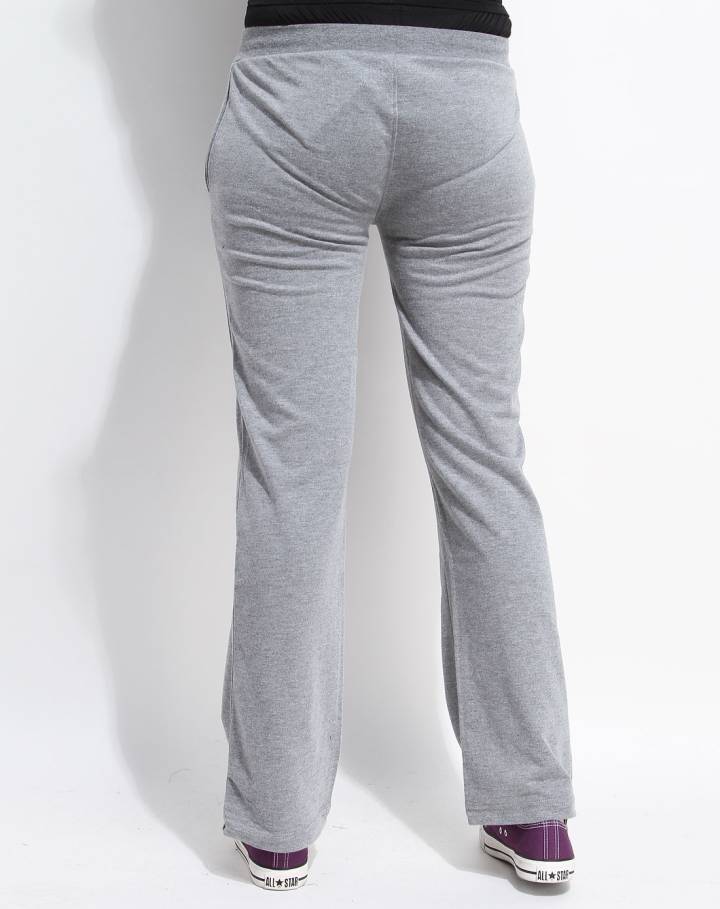 女款浅麻灰色经典针织长裤