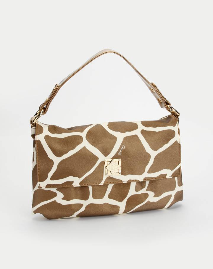 女款金色时尚长颈鹿纹手提包