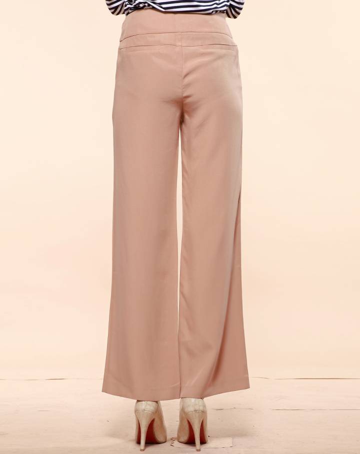 麦茶色ol通勤休闲阔腿长裤