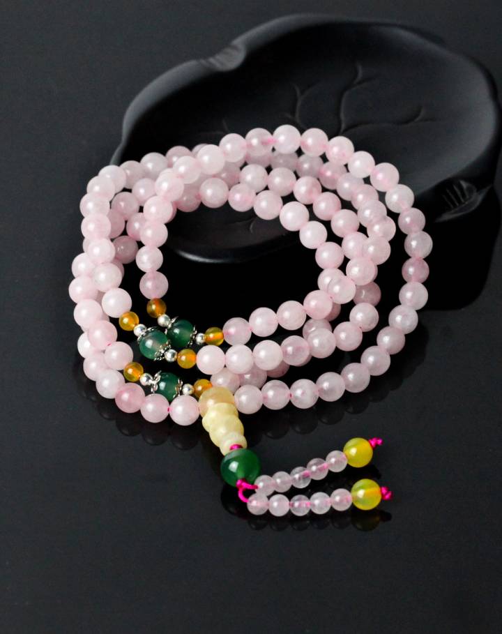 女款芙蓉石108颗旺人缘手链(附证书)